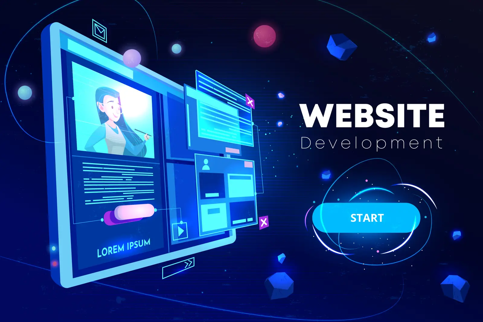 Professional website developer working on custom code for a Saginaw small business website