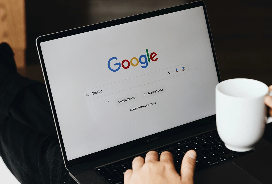 Magnifying glass over website
